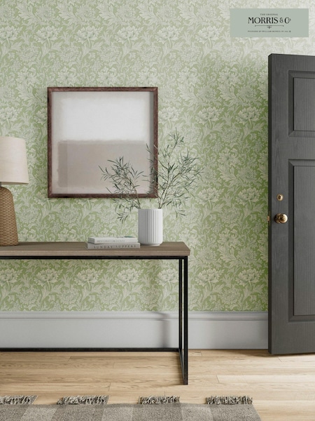 Morris & Co Green Chrysanthemum Toile 10.05M Wallpaper (719723) | £118