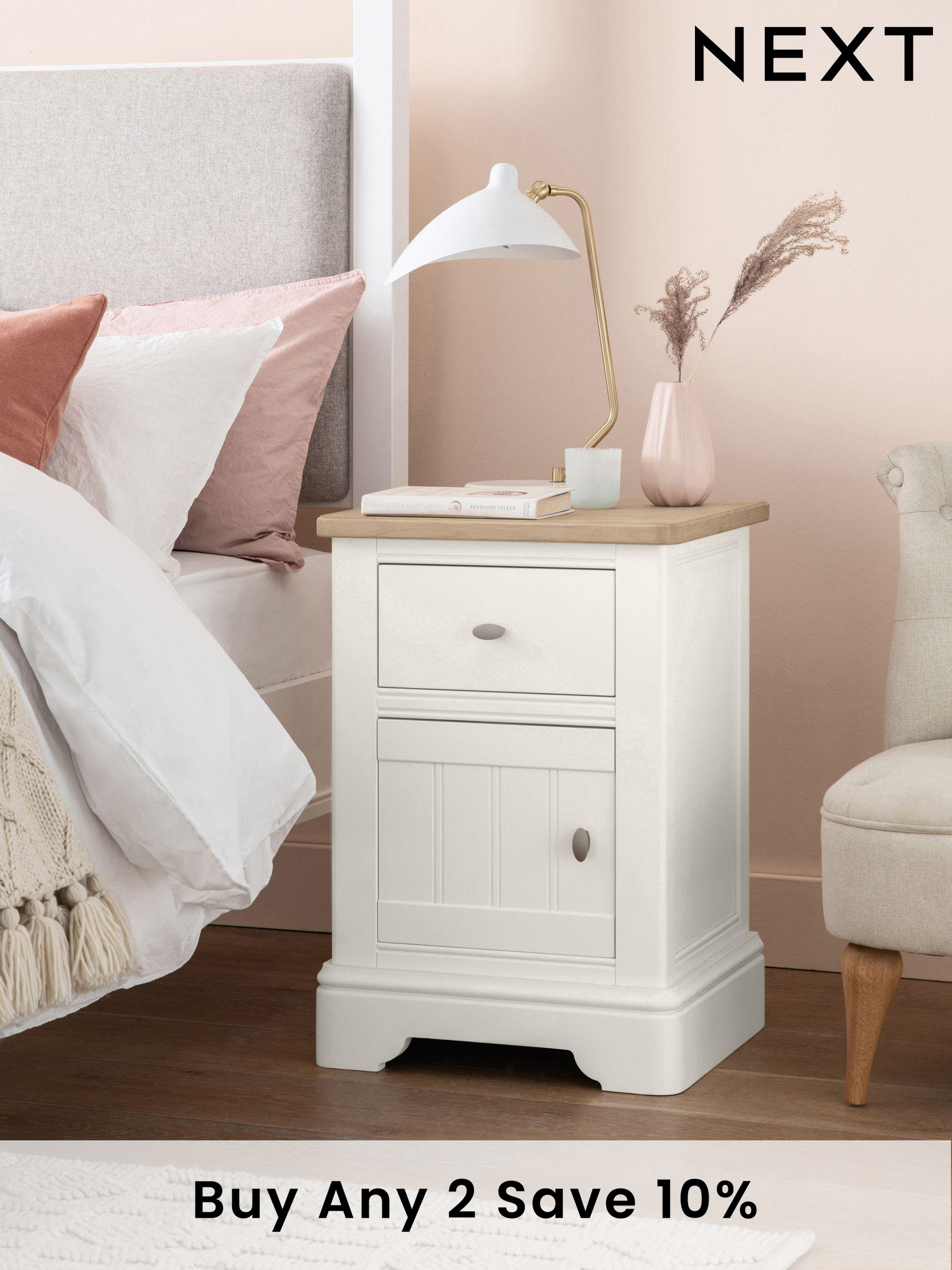 Next white bedside table sales