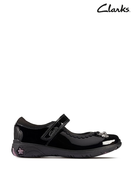 Clarks Black Sea Shimmer Wide Fit Shoes (721564) | £45