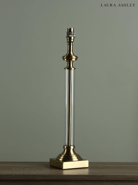 Laura Ashley Antique Brass Winston Glass Candlestick Table Lamp Base (721857) | £75