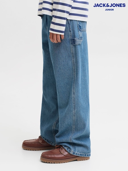 Blue - Jack & Jones Junior Baggy Fit Alex Carpenter Jeans