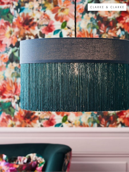 Clarke and Clarke Teal Blue Martello Tassel Easyfit Shade (723647) | £60