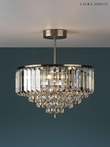 Laura Ashley Brass Vienna 3 Light Flush Ceiling Light (724970) | £240