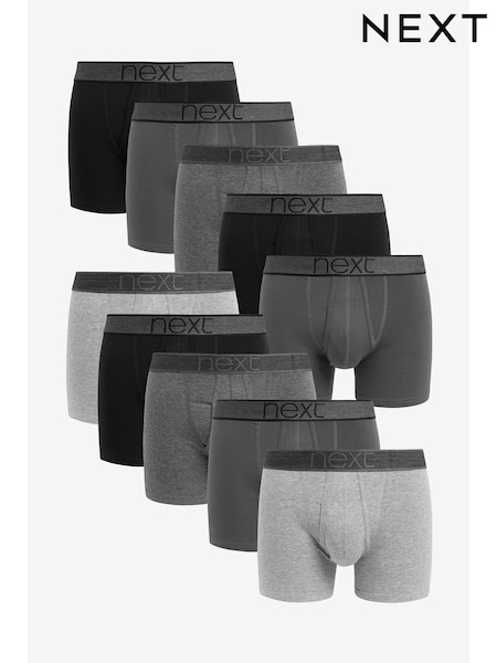 Grey 10 pack A-Front Boxers (727058) | £48