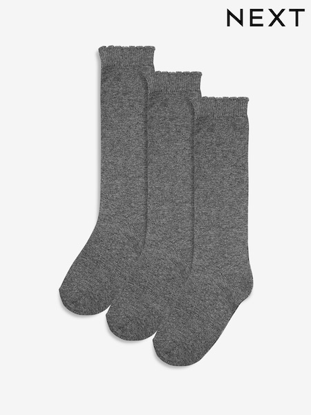 Grey Grey 3 Pack Cotton Rich Knee High School Socks (727229) | £5.50 - £6.50