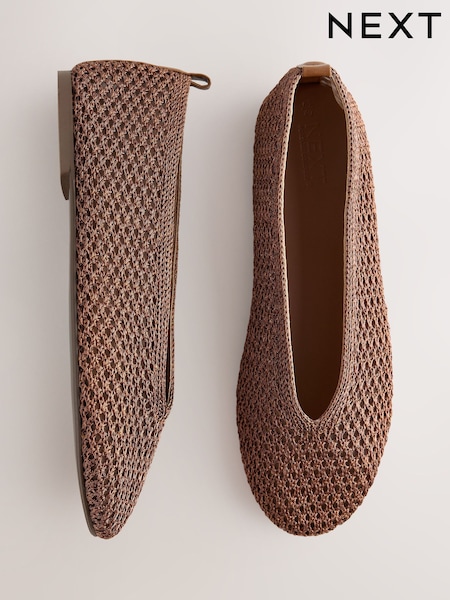 Bronze - Forever Comfort® Highcut Crochet Ballet Flats