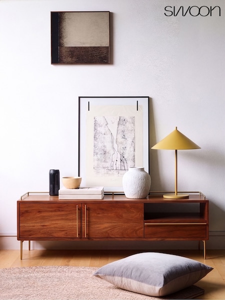 Swoon Connaught Acacia Wood 2 Door 1 Drawer Media Unit