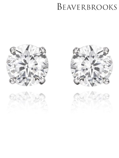Beaverbrooks 9ct Silver Cubic Zirconia Stud Earrings (730656) | £125