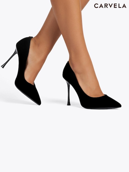 Black - Carvela Incanto Suede Court Heeled Shoes