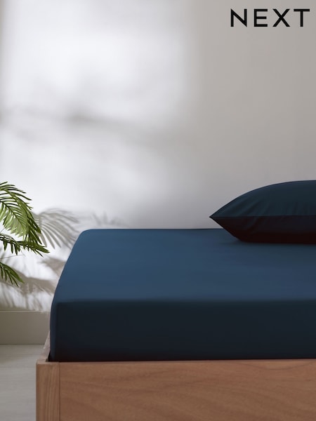 Navy Blue Non Iron Simply Soft Fitted Sheet (731697) | £6 - £14