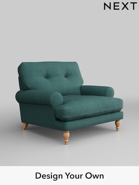 Tweedy Chenille/Dark Teal Green Erin Buttoned Back Deep Sit (734419) | £775