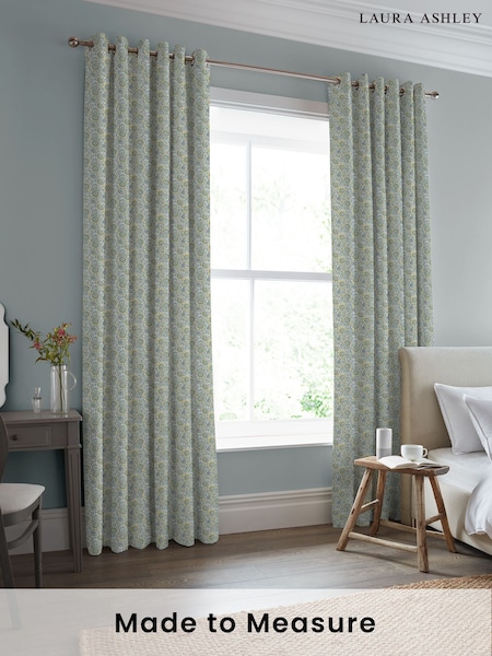Laura Ashley Newport Blue Painswick Paisley Made to Measure 100% Cotton Curtains (735900) | £100