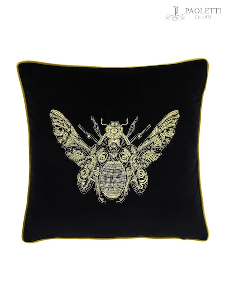 Riva Paoletti Black Cerana Velvet Polyester Filled Cushion (736327) | £27