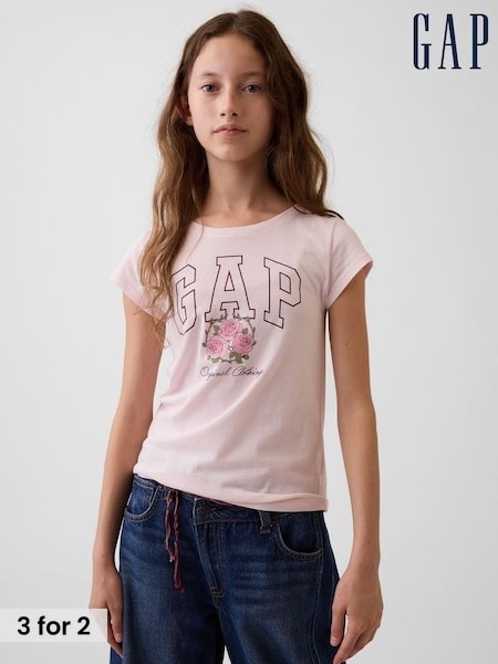 Light Pink - Gap Graphic Short Sleeve T-shirt (4-13yrs)