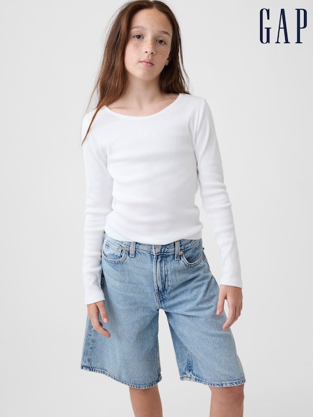 White - Gap Mini Logo Long Sleeve T-shirt (4-13yrs)