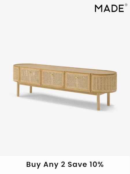 MADE.COM Natural Oak and Rattan Ankhara TV Unit (741512) | £699