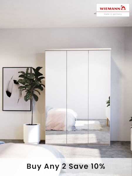 Wiemann Peyton Rustic Oak Mirror Semi Fitted Triple Wardrobe (742868) | £740