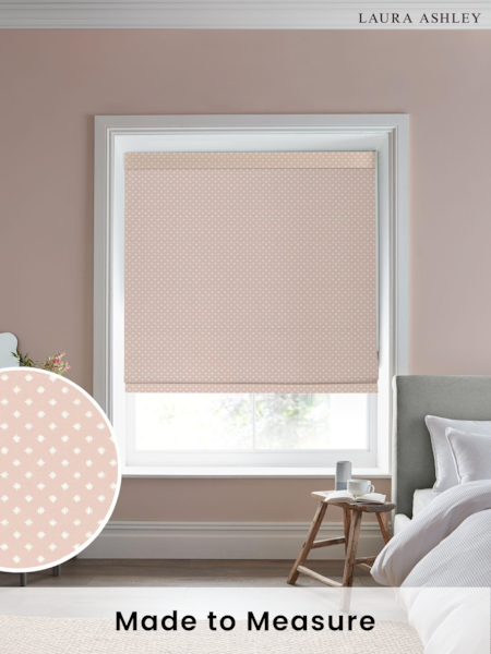 Laura Ashley Pink Louise Star Made to Measure Roman 100% Cotton Blinds (743389) | £84