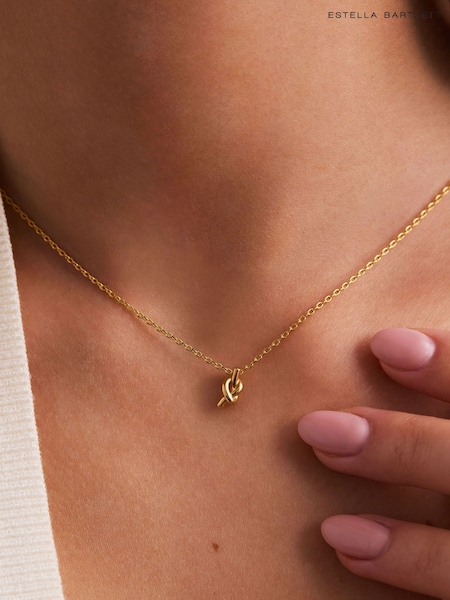 Gold Tone - Estella Bartlett Gold Knot Necklace
