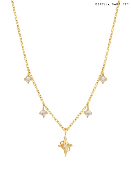 Gold Tone - Estella Bartlett North Star Charm Necklace