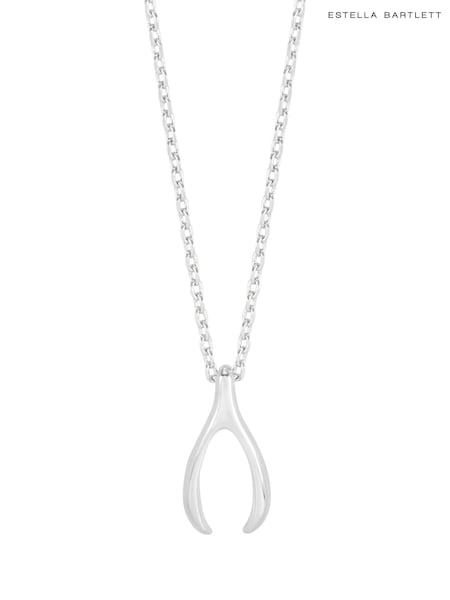 Silver Tone - Estella Bartlett Wishbone Necklace