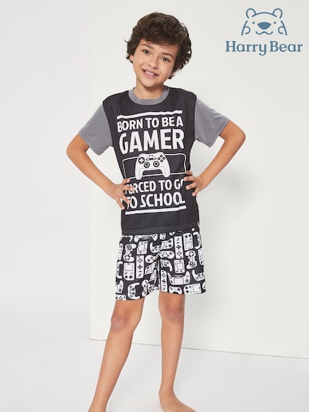 Harry Bear Grey Gaming Printed Pyjamas (746219) | £11