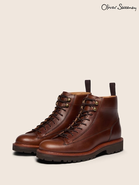 Brown - Regular Oliver Sweeney Pull-up Calf Leather Boots