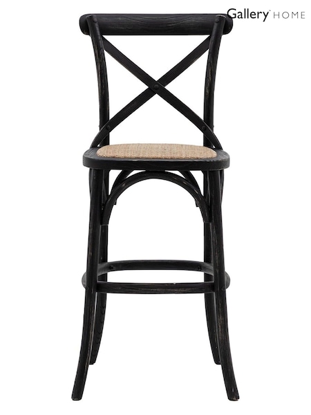 Gallery Home Black Rattan Boston Stool Set of 2 (747026) | £391