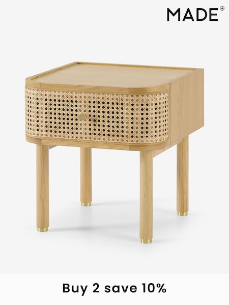 MADE.COM Natural Oak and Rattan Ankhara Bedside (747071) | £249