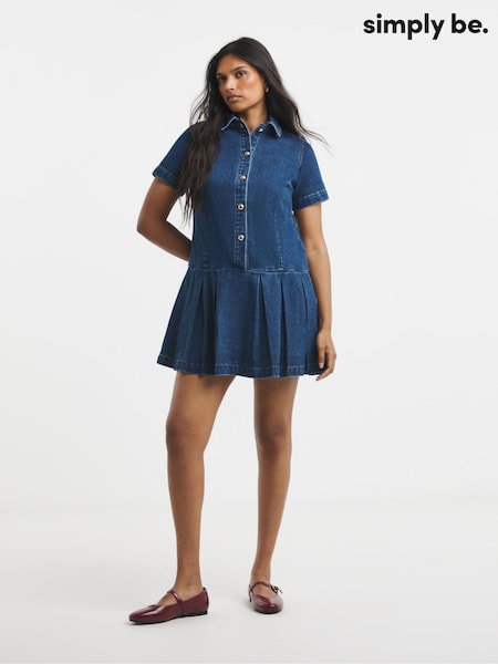 Blue - Simply Be Denim Mod Dress