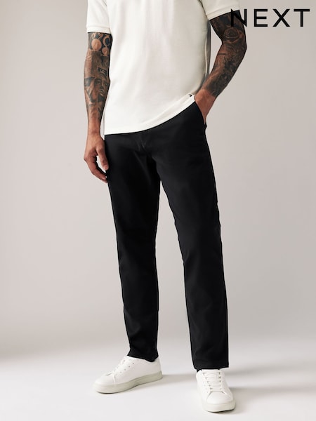 Black Slim Fit Stretch Chinos Trousers (748493) | £24