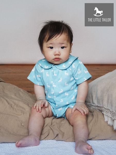 The Little Tailor Baby Jersey Bunny Print 100% Cotton Romper (748756) | £0