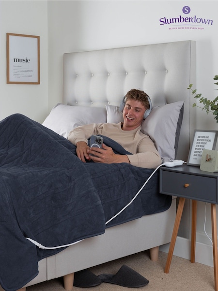 Slumberdown Blue Comfy Hugs 10 Temperature Settings Heated Throw (749216) | £0