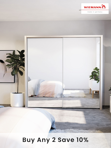 Wiemann Rustic Oak Peyton Mirror Sliding 2.1m Sliding Semi Fitted Wardrobe (750258) | £1,085