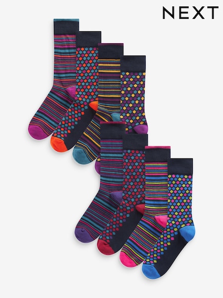 Bright Geo Stripe Pattern Socks 8 Pack (753510) | £22