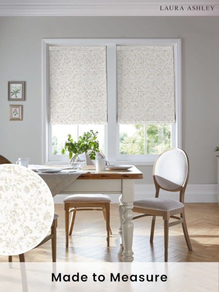 Laura Ashley Dove Grey Aria Made to Measure 100% Cotton Roman Blinds (753869) | £84