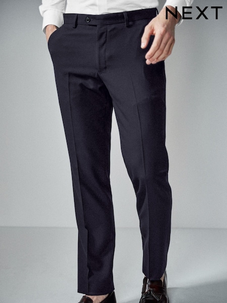 Navy Blue Tailored Fit Suit Trousers (755765) | £35