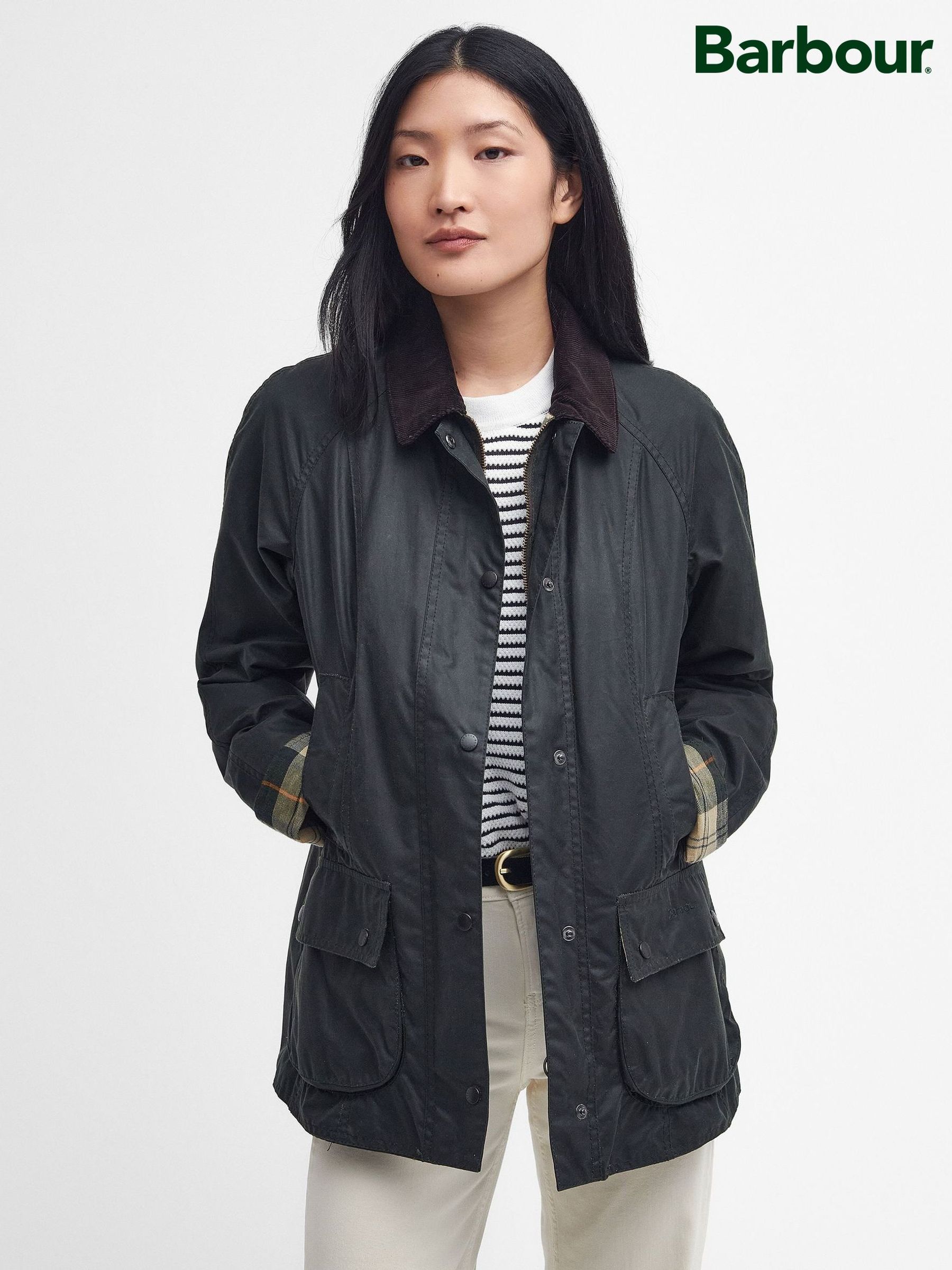 Womens green barbour coat on sale