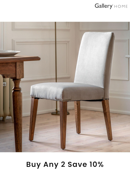Gallery Home Natural Kami Velvet Chair Set of 2 (759412) | £355