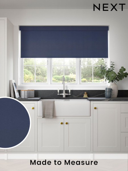 Navy Blue Solstice Made to Measure Blackout Roller Blind (759609) | £66