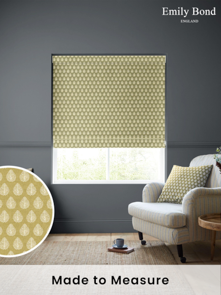Emily Bond Pollen Yellow 100% Cotton Jaipur Made to Measure Roman Blinds (759620) | £79