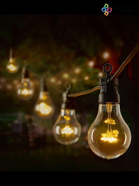 Premier Decorations Ltd Garden 10 Warm White Festoon Lights (760833) | £20