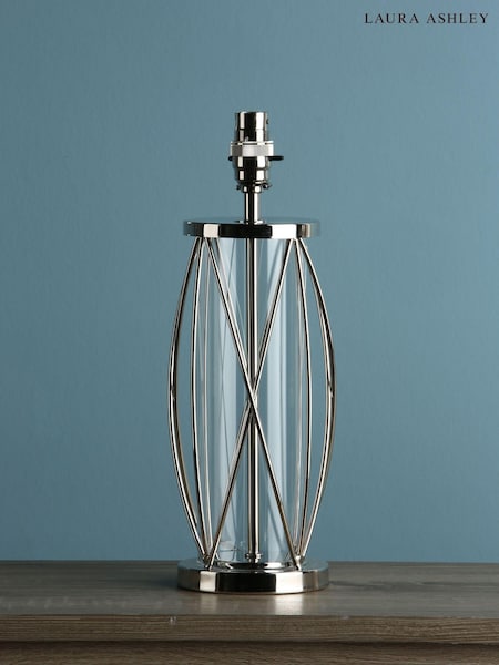 Laura Ashley Chrome Beckworth Polished Lattice Table Lamp Base (761431) | £95