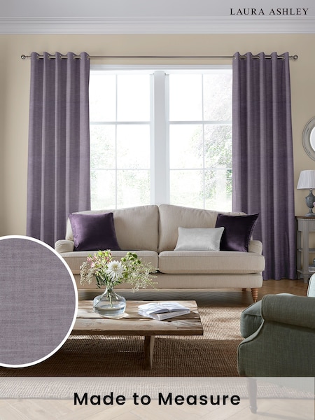 Laura Ashley Dark Sugared Violet Swanson Made To Measure Curtains (762236) | £100