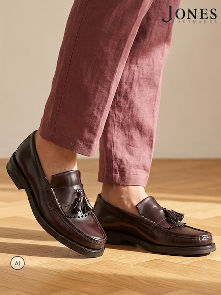 Red - Regular Jones Bootmaker Quavon Leather Tasselled Loafers