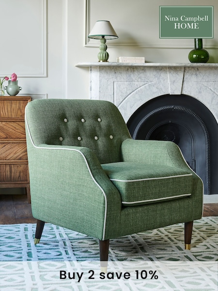 Nina Campbell Carmel Green Walton Accent Chair (762964) | £450