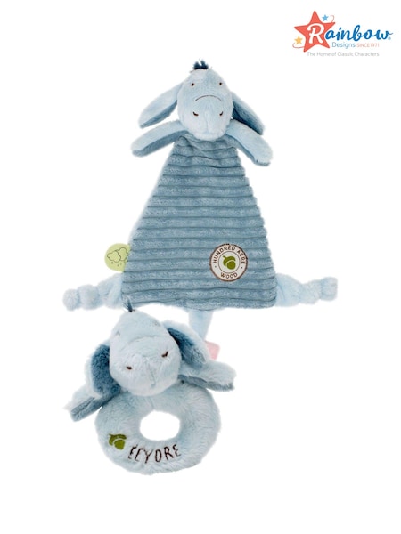 Rainbow Designs Grey Eeyore Comforter And Ring Rattle (764086) | £22