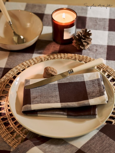 Sophie Allport Set Of 4 Gingham Linen Napkins
