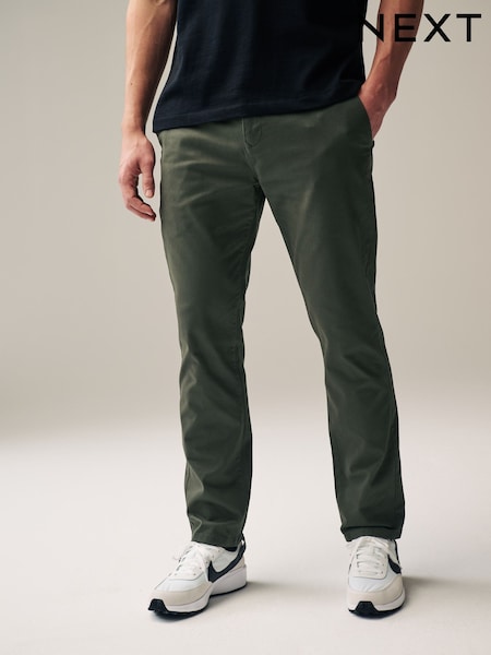Green Khaki Slim Fit Stretch Chinos Trousers (764272) | £24