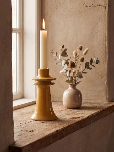 Sophie Allport Stoneware Candlestick Mustard